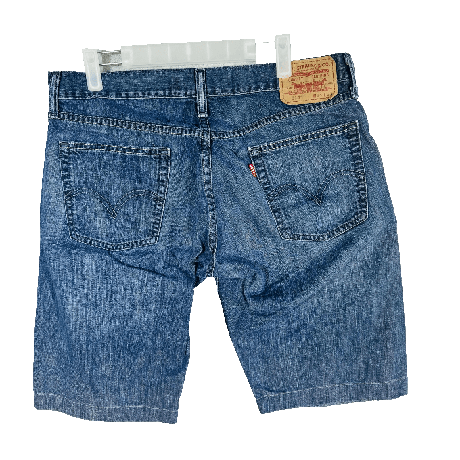 Levi's 514 Shorts Mens 34 Blue Bermuda Slim Straight 12 Inseam 5-Pocket - Thumbnail 6