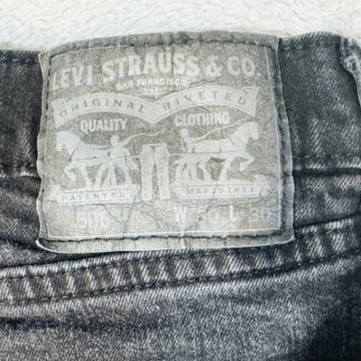 Levis Jeans Mens 30x30 Black Charcoal Wash Slim Tapered Stretch Denim Mid Rise - Thumbnail 3