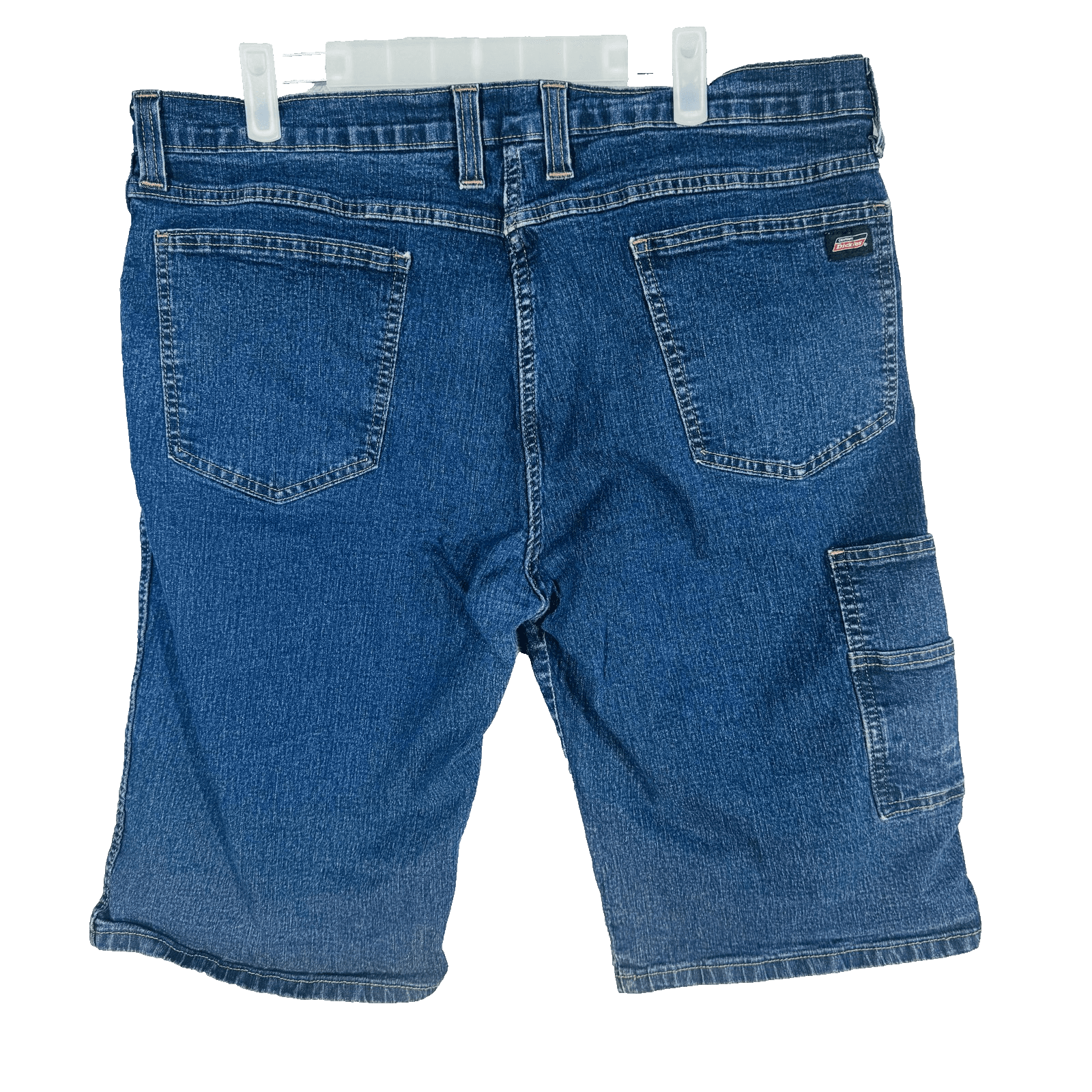 Dickies Shorts Mens 38 Blue Cargo Relaxed Fit Stretch Denim 11 Inseam Pockets - Thumbnail 6