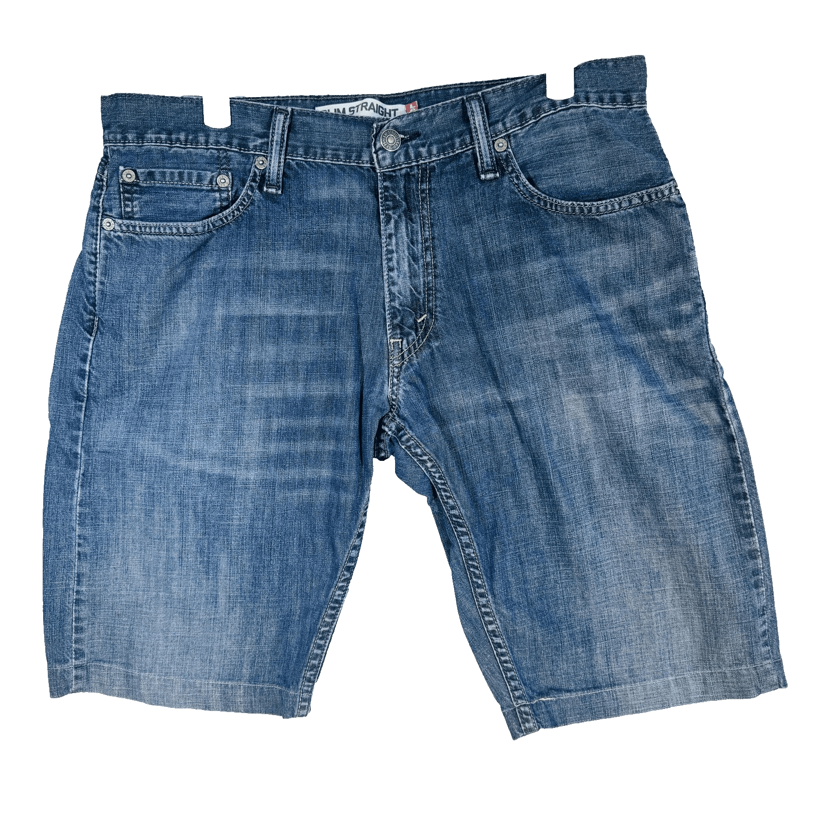 Levi's 514 Shorts Mens 34 Blue Bermuda Slim Straight 12 Inseam 5-Pocket - Thumbnail 5