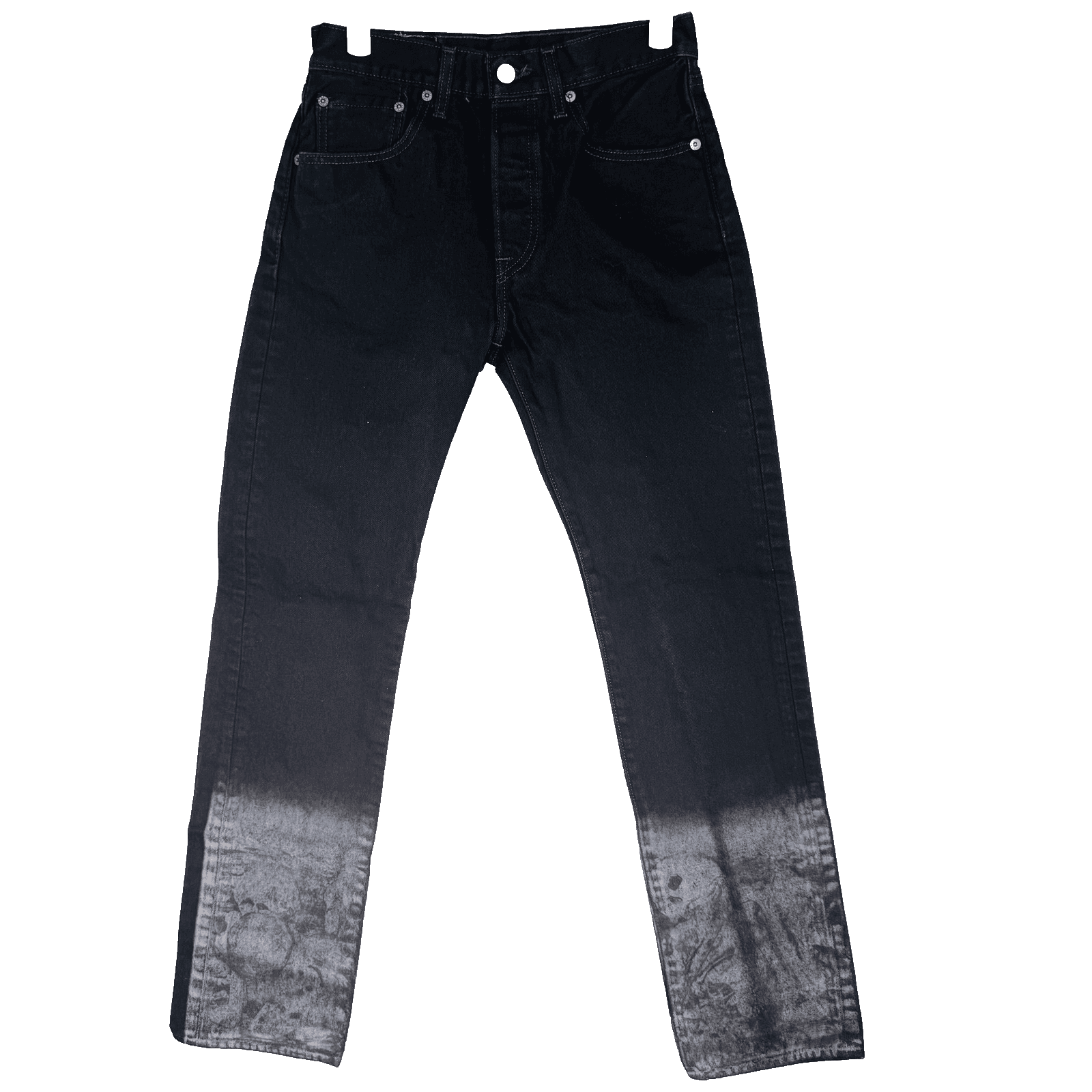 Vintage Levis 501 Jeans Mens 28x32 Black Acid Wash Straight Denim Button Fly - Image 1