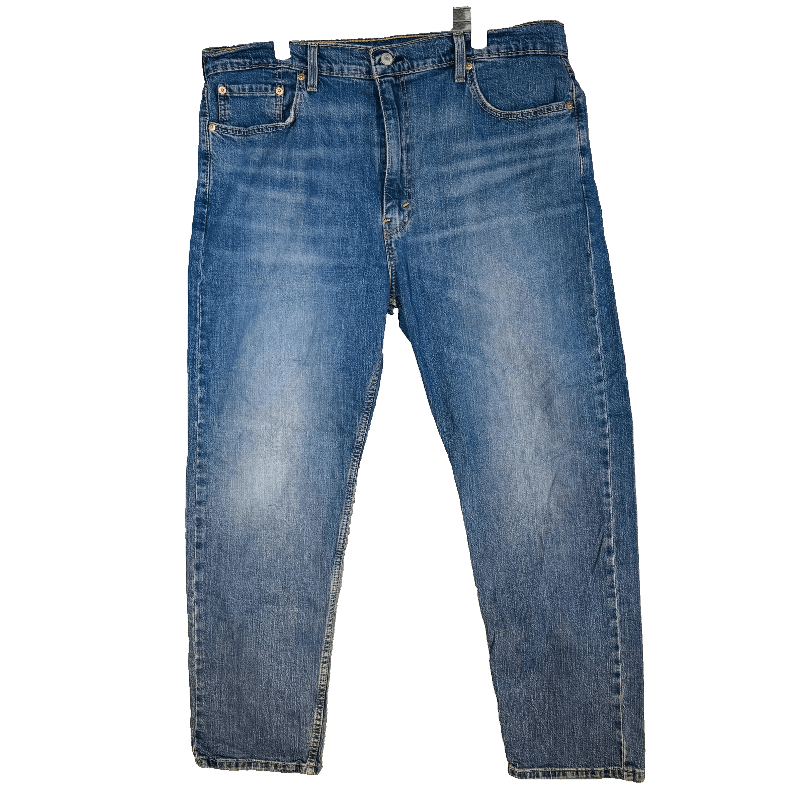 Levis 502 Jeans Mens 40x32 Blue Medium Wash Tapered Stretch Denim Zip Fly - Thumbnail 5