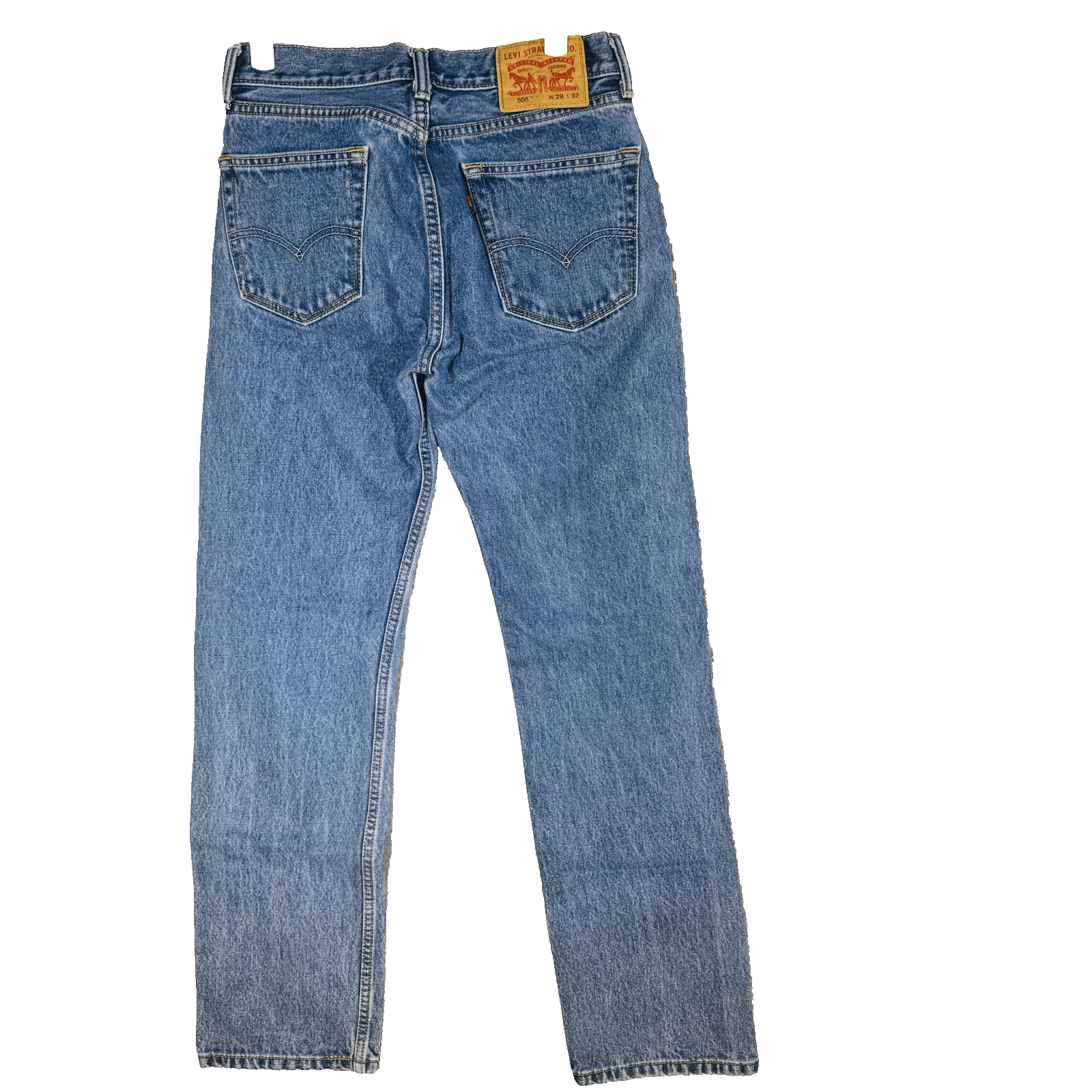 Vintage Levis 505 Jeans Mens 29x32 Blue Light Wash Straight Denim Mid Rise - Thumbnail 2