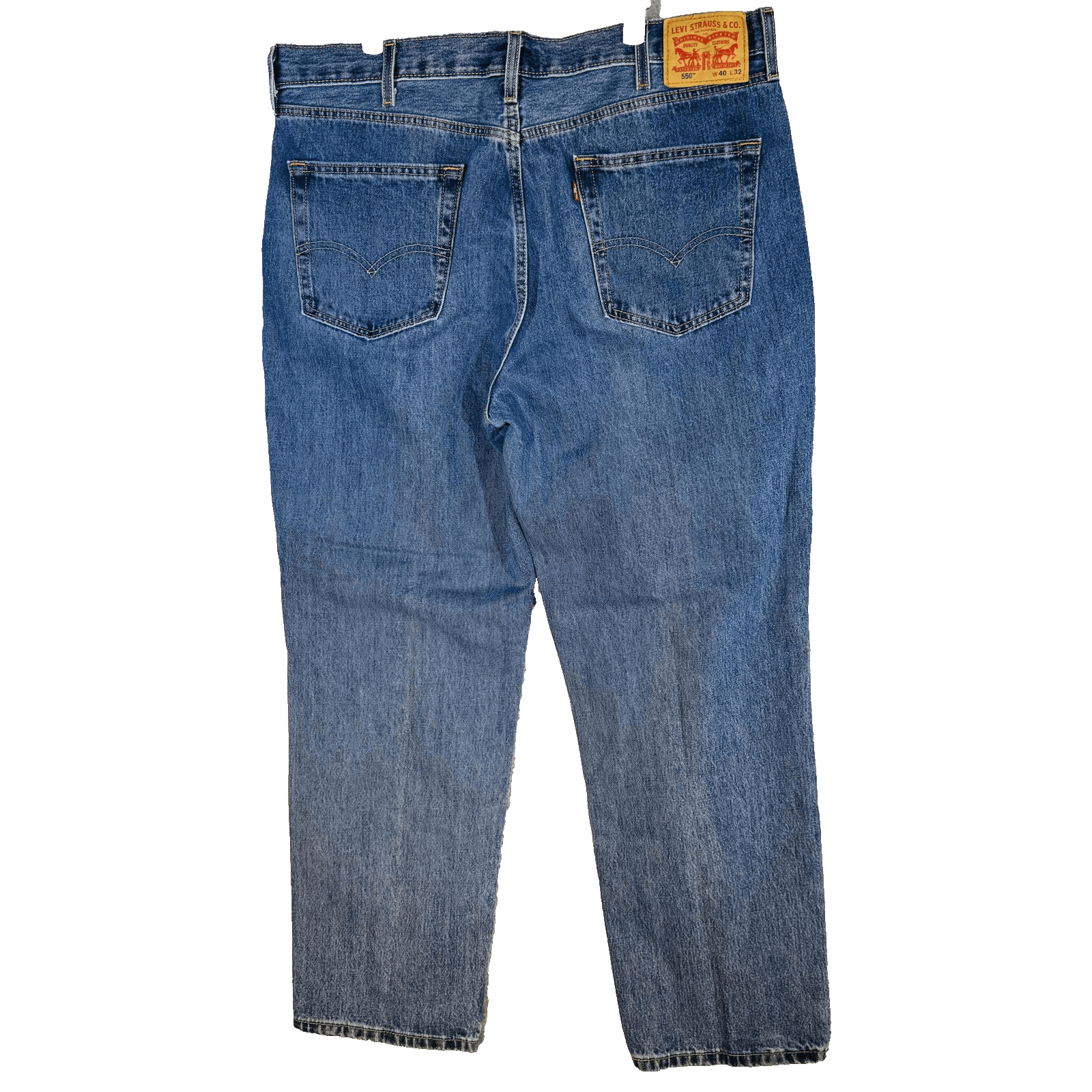 Levis 550 Jeans Mens 40x34 Blue Medium Wash Relaxed Tapered Denim Zip Fly - Thumbnail 6