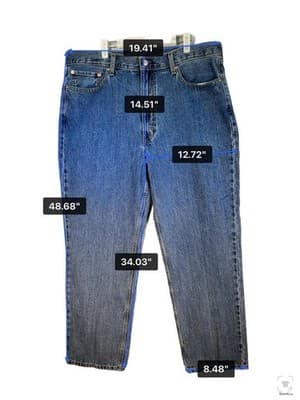 Levis 550 Jeans Mens 40x34 Blue Medium Wash Relaxed Tapered Denim Zip Fly - Thumbnail 9