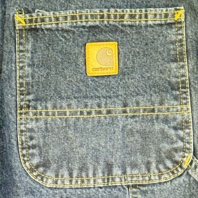Carhartt Jeans Mens 48x32 Blue Dark Wash Relaxed Straight Dungaree Fit - Thumbnail 7