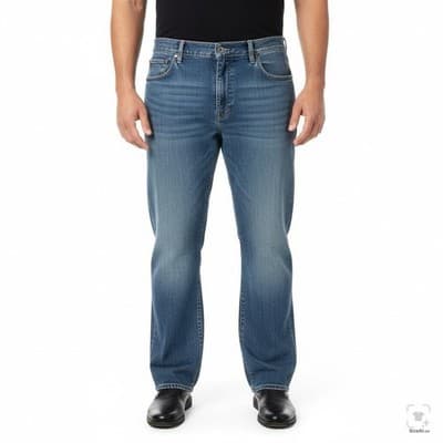 Polo Ralph Lauren Jeans Mens 48x30 Blue Medium Wash Straight Denim Zip Fly - Thumbnail 4