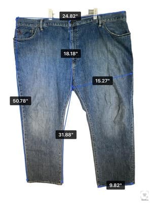 Polo Ralph Lauren Jeans Mens 48x30 Blue Medium Wash Straight Denim Zip Fly - Thumbnail 11