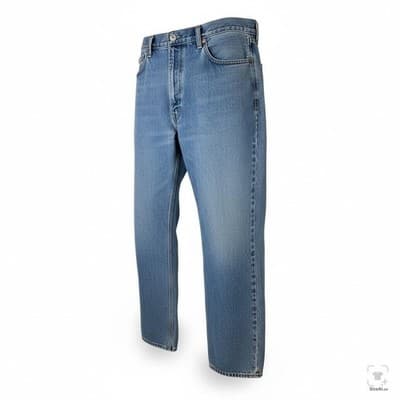 Levis 505 Jeans Mens 40x34 Blue Light Wash Straight Denim Zip Fly Regular Fit - Thumbnail 2