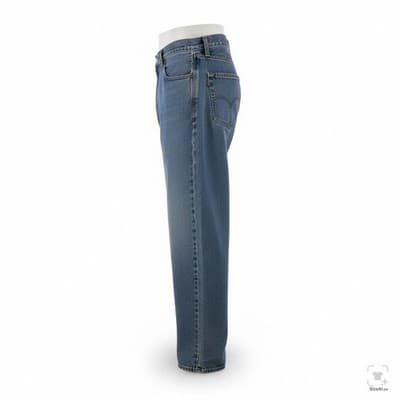 Levis 505 Jeans Mens 40x34 Blue Light Wash Straight Denim Zip Fly Regular Fit - Thumbnail 3