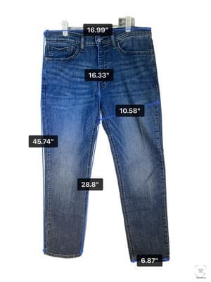 Levis 541 Jeans Mens 34x29 Blue Medium Wash Tapered Athletic Denim Zip Fly - Thumbnail 8