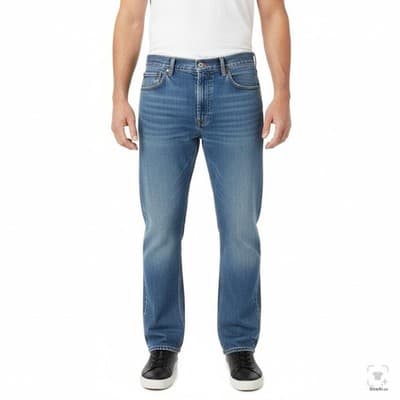 Levis 505 Jeans Mens 40x34 Blue Medium Wash Relaxed Straight Denim Zip Fly - Thumbnail 4