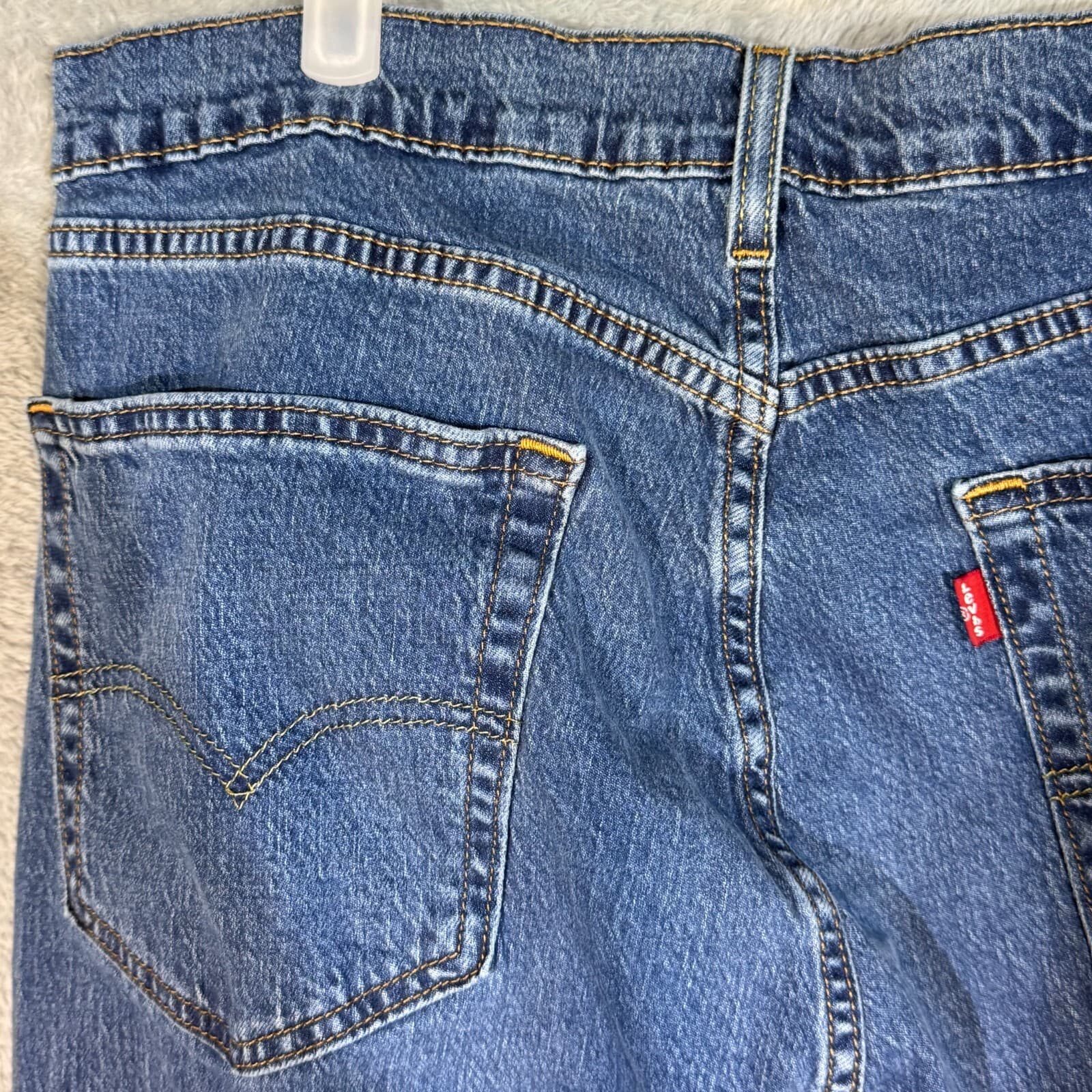Levi’s 505 Men’s Jeans 36 x 34 Blue Denim Stretch Mid-Rise Straight - Thumbnail 6