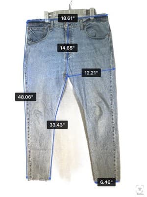 Levis 512 Jeans Mens 36x32 Blue Light Wash Slim Tapered Stretch Denim Zip Fly - Thumbnail 12