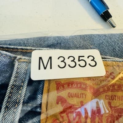 Levis 505 Jeans Mens 40x34 Blue Light Wash Straight Denim Zip Fly Regular Fit - Thumbnail 13