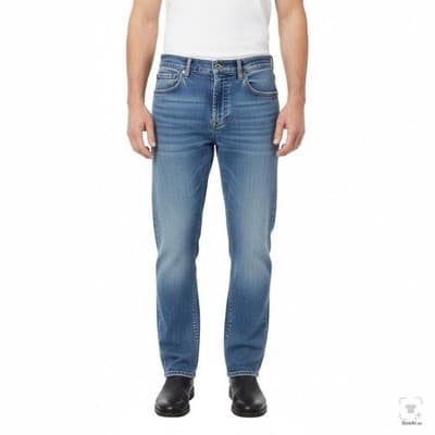 Levis 511 Jeans Mens 32x30 Blue Light Wash Slim Tapered Stretch Denim Zip Fly - Thumbnail 4