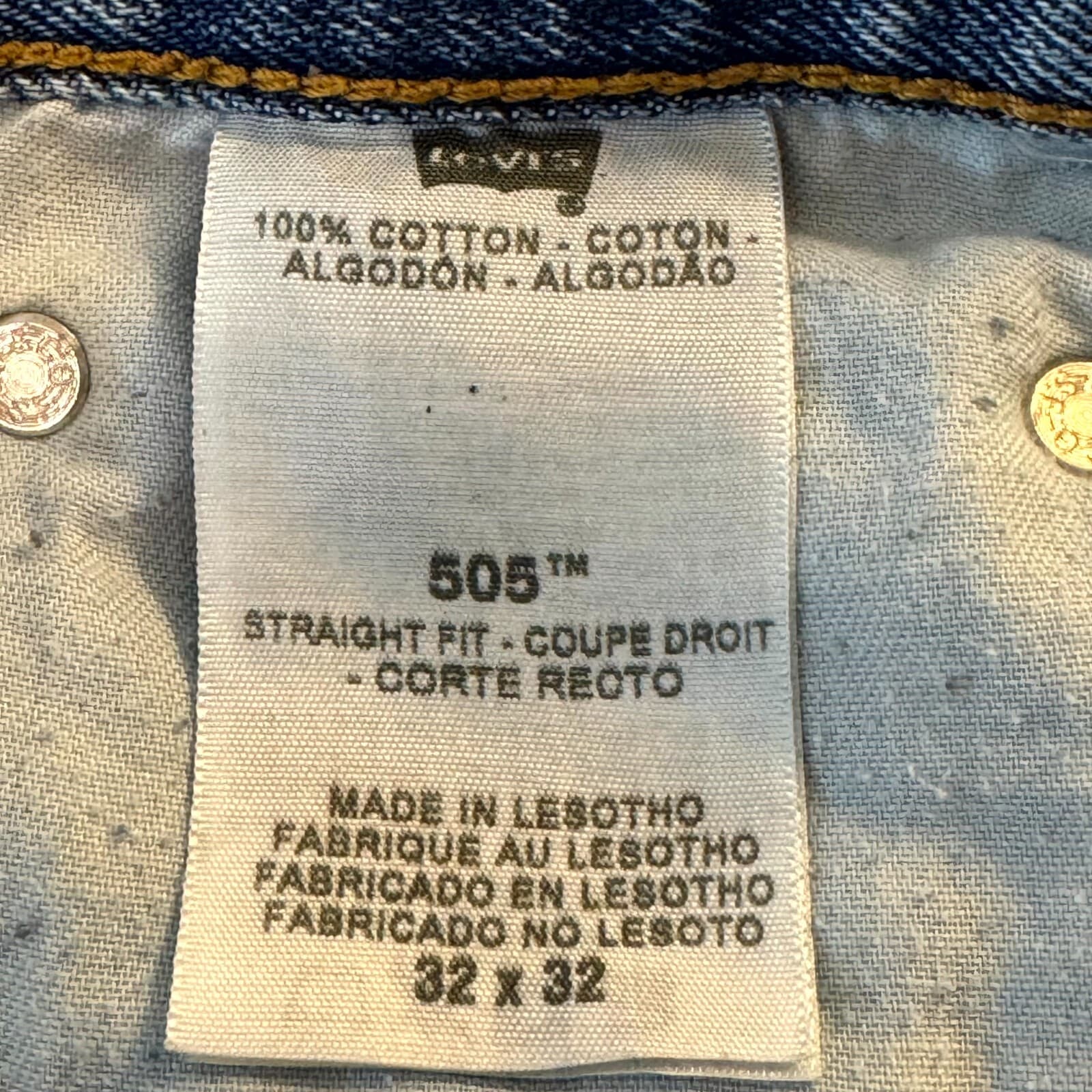 Levi’s 505 Men’s Jeans 32x32 Blue Denim Regular Fit Straight Leg - Thumbnail 4