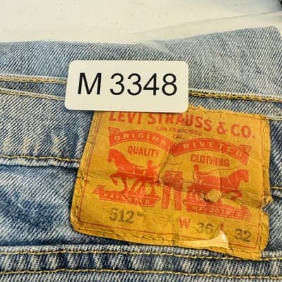Levis 512 Jeans Mens 36x32 Blue Light Wash Slim Tapered Stretch Denim Zip Fly - Thumbnail 15