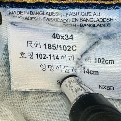 Levis 505 Jeans Mens 40x34 Blue Light Wash Straight Denim Zip Fly Regular Fit - Thumbnail 9