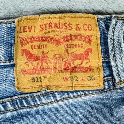 Levis 511 Jeans Mens 32x30 Blue Light Wash Slim Tapered Stretch Denim Zip Fly - Thumbnail 7