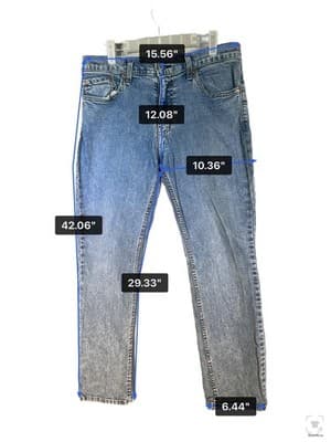 Levis 511 Jeans Mens 32x30 Blue Light Wash Slim Tapered Stretch Denim Zip Fly - Thumbnail 12