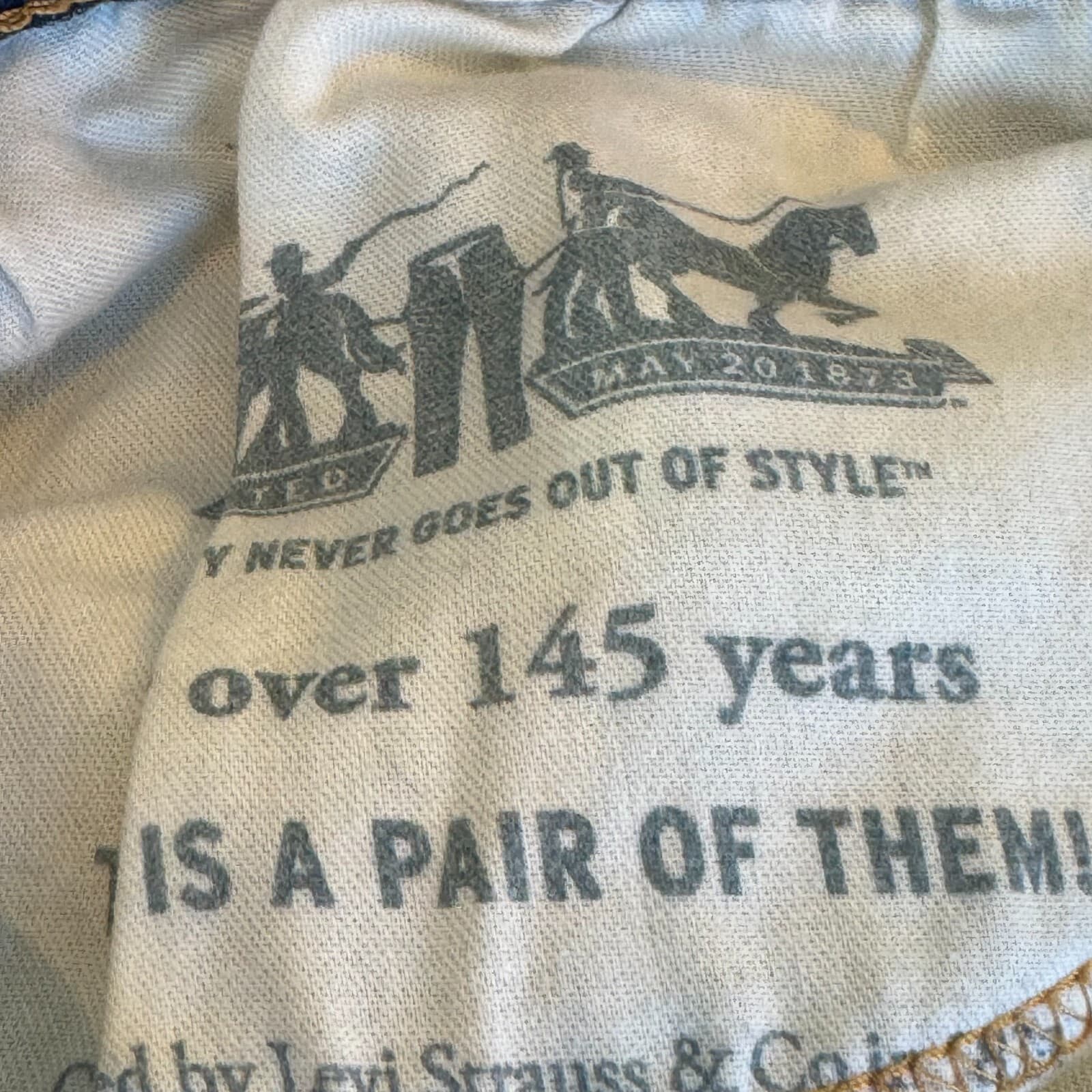 Levi’s 505 Men’s Jeans 36 x 34 Blue Denim Stretch Mid-Rise Straight - Thumbnail 11