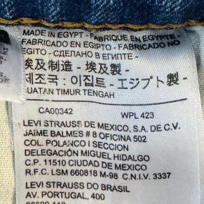 Levis 511 Jeans Mens 32x30 Blue Light Wash Slim Tapered Stretch Denim Zip Fly - Thumbnail 8