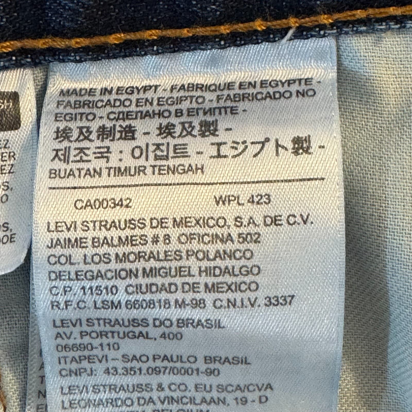 Levi’s 505 Men’s Jeans 36 x 30 Blue Denim Stretch Mid-Rise Straight Leg - Thumbnail 12