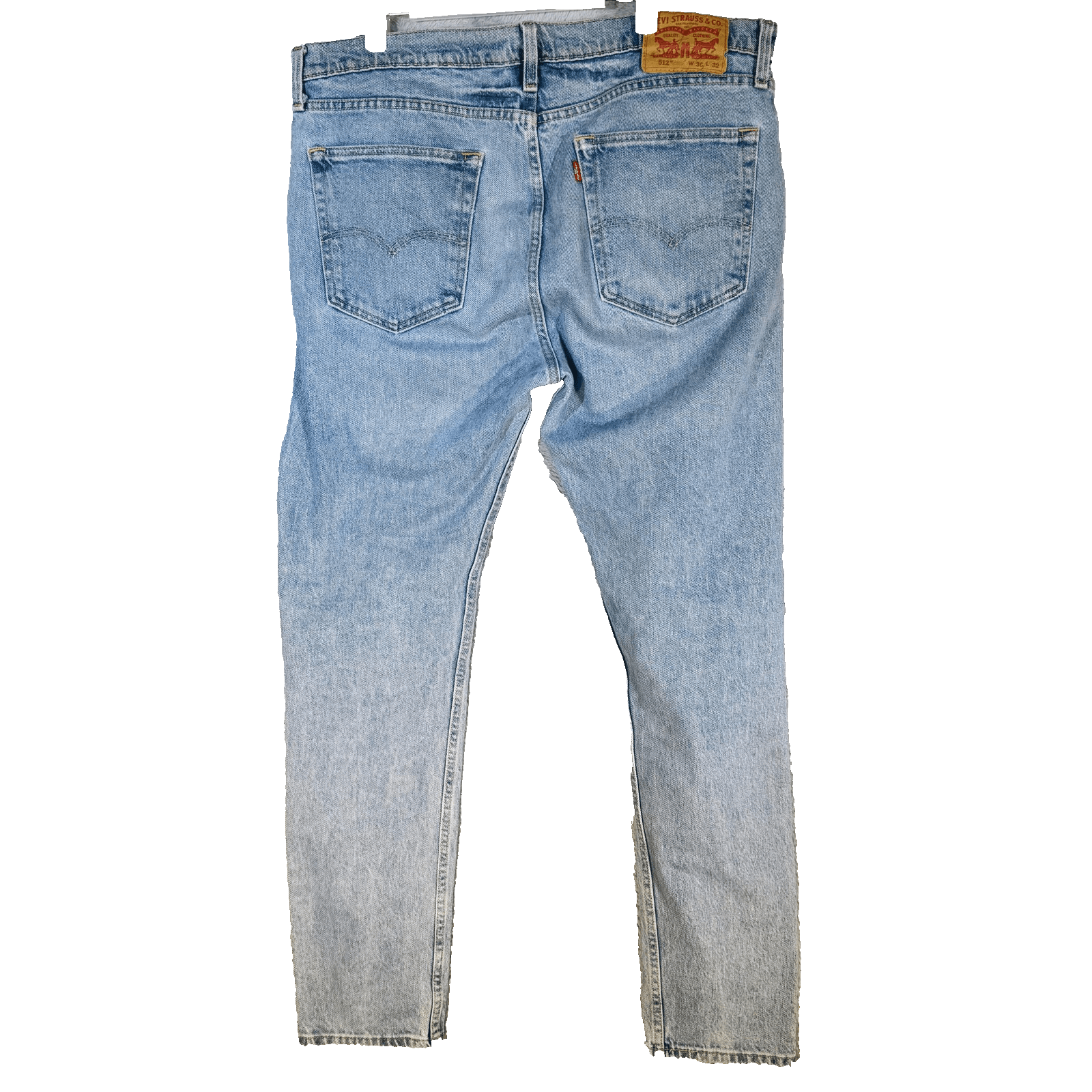 Levis 512 Jeans Mens 36x32 Blue Light Wash Slim Tapered Stretch Denim Zip Fly - Thumbnail 6