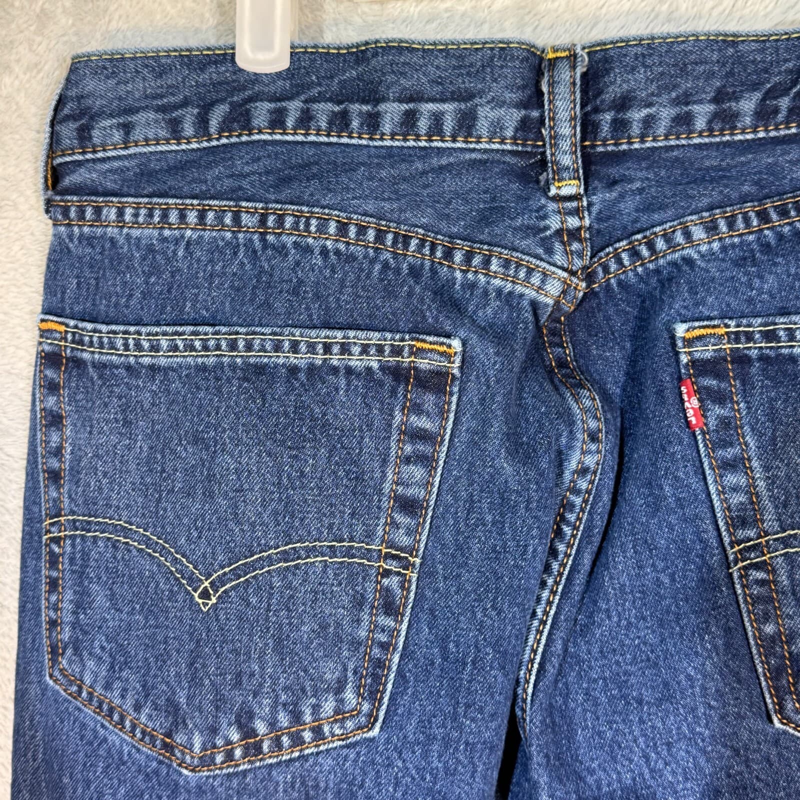 Levi’s 505 Men’s Jeans 36 x 30 Blue Denim Stretch Mid-Rise Straight Leg - Thumbnail 6