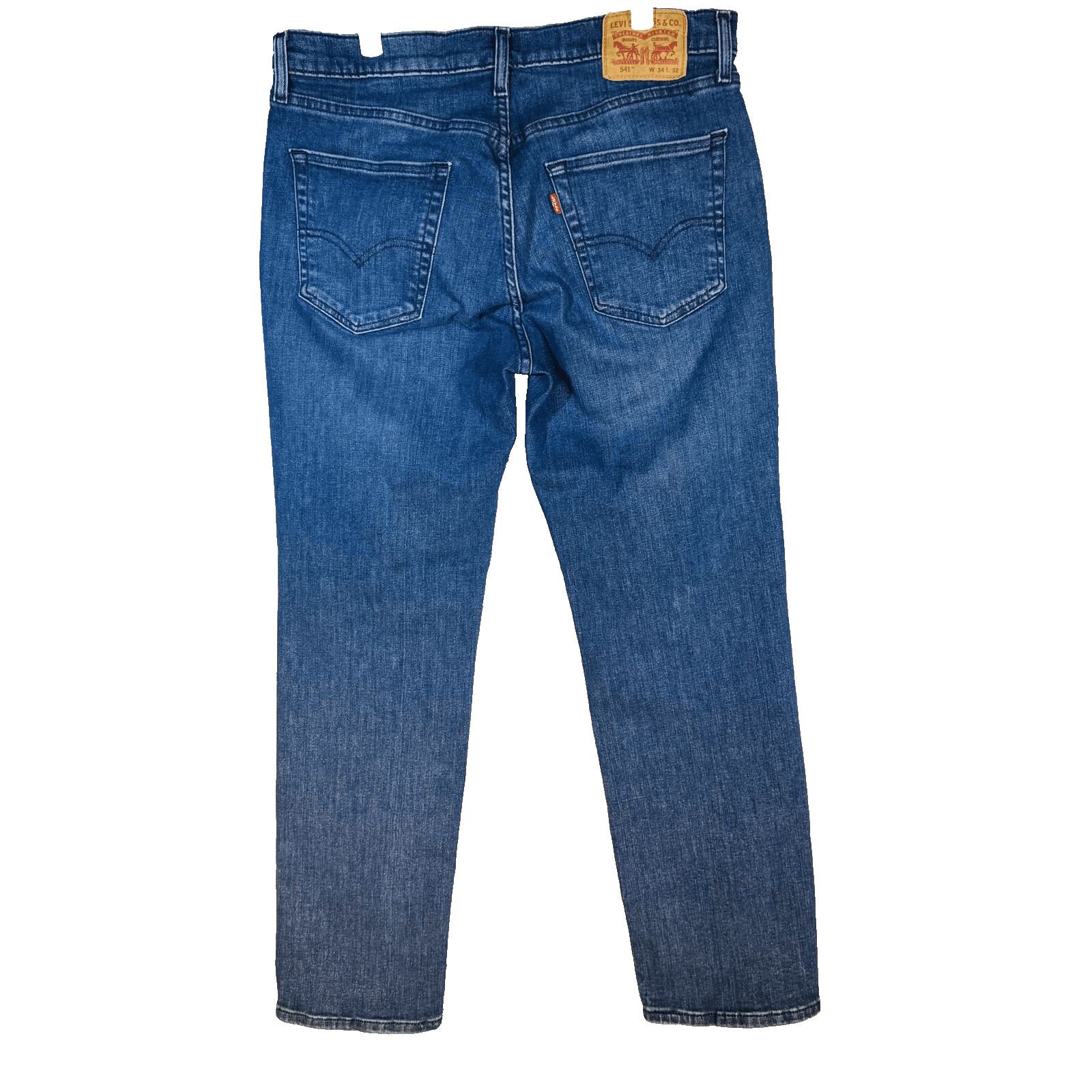 Levis 541 Jeans Mens 34x29 Blue Medium Wash Tapered Athletic Denim Zip Fly - Thumbnail 5