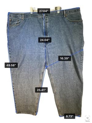 Levis 560 Jeans Mens 56x30 Blue Light Wash Relaxed Tapered Denim Zip Fly - Thumbnail 12