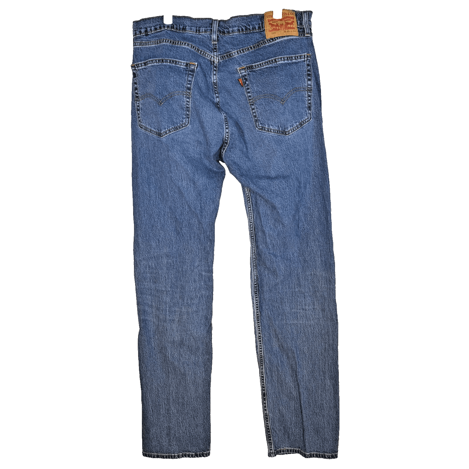 Levi’s 505 Men’s Jeans 36 x 34 Blue Denim Stretch Mid-Rise Straight - Thumbnail 2