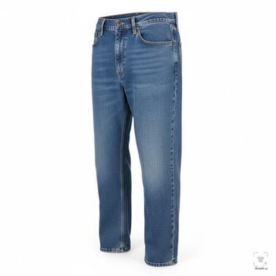 Levis 505 Jeans Mens 36x29 Blue Medium Wash Straight Stretch Denim Zip Fly - Thumbnail 2