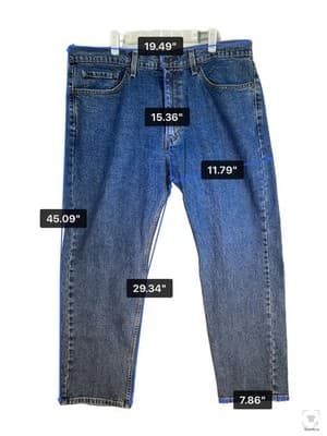 Levis 505 Jeans Mens 36x29 Blue Medium Wash Straight Stretch Denim Zip Fly - Thumbnail 12