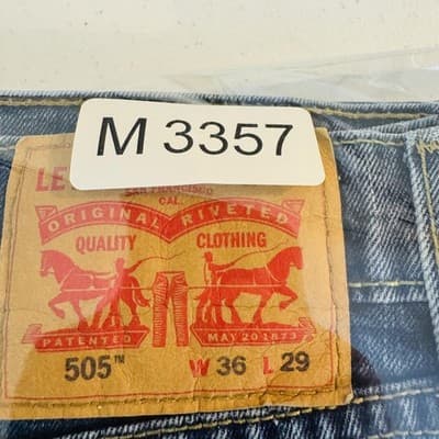 Levis 505 Jeans Mens 36x29 Blue Medium Wash Straight Stretch Denim Zip Fly - Thumbnail 15