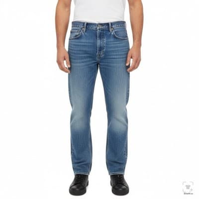 Levis 505 Jeans Mens 40x34 Blue Medium Wash Straight Denim Regular Fit Zip Fly - Thumbnail 4