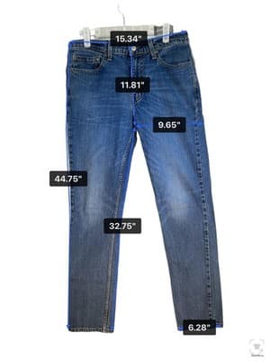 Levis 511 Jeans Mens 32x32 Blue Medium Wash Slim Straight Leg Denim Zip Fly - Thumbnail 9