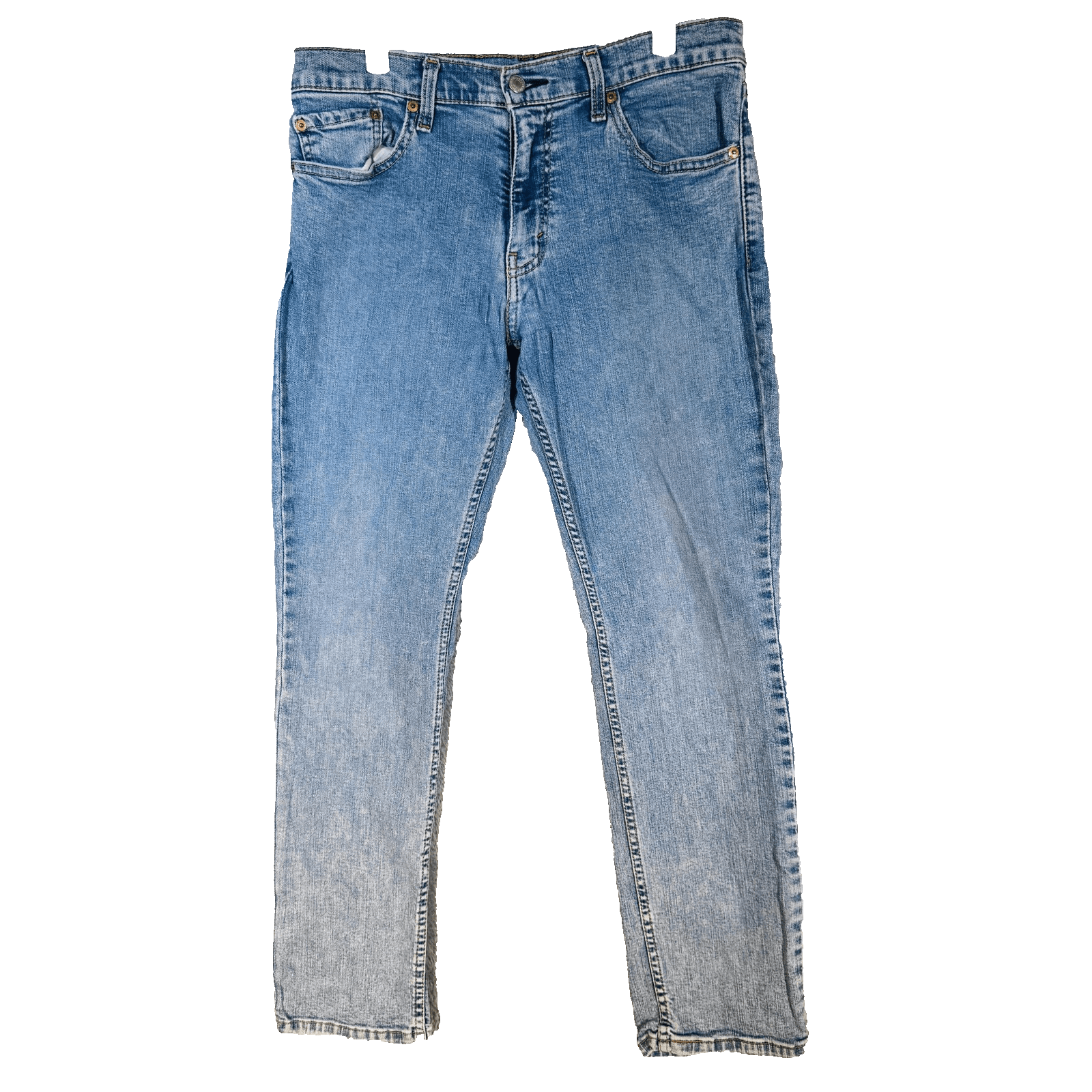 Levis 511 Jeans Mens 32x30 Blue Light Wash Slim Tapered Stretch Denim Zip Fly - Thumbnail 5