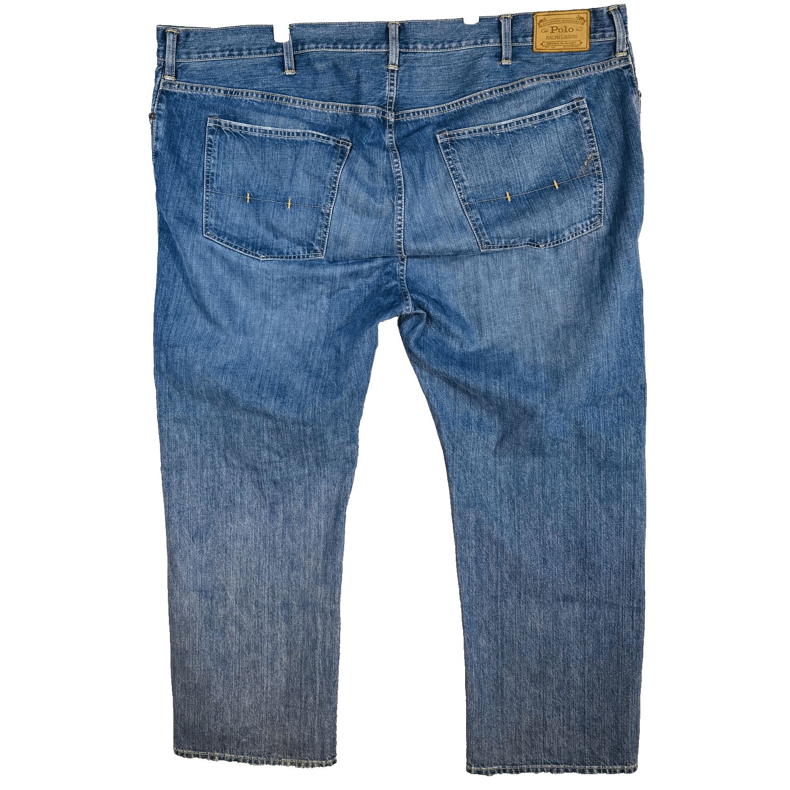 Polo Ralph Lauren Jeans Mens 48x30 Blue Medium Wash Straight Denim Zip Fly - Thumbnail 6