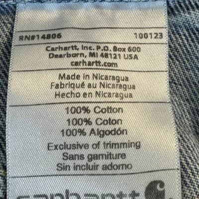 Carhartt Jeans Mens 38x36 Blue Relaxed Fit B460-LVB Straight Leg Denim Pants - Thumbnail 4