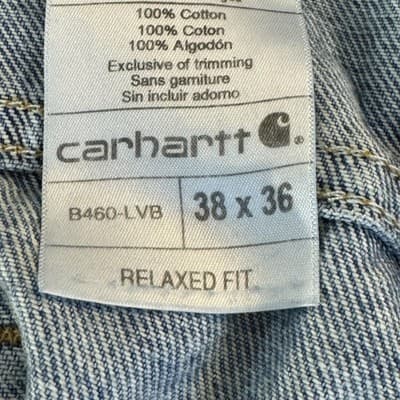 Carhartt Jeans Mens 38x36 Blue Relaxed Fit B460-LVB Straight Leg Denim Pants - Thumbnail 5