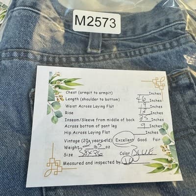 Carhartt Jeans Mens 38x36 Blue Relaxed Fit B460-LVB Straight Leg Denim Pants - Thumbnail 7