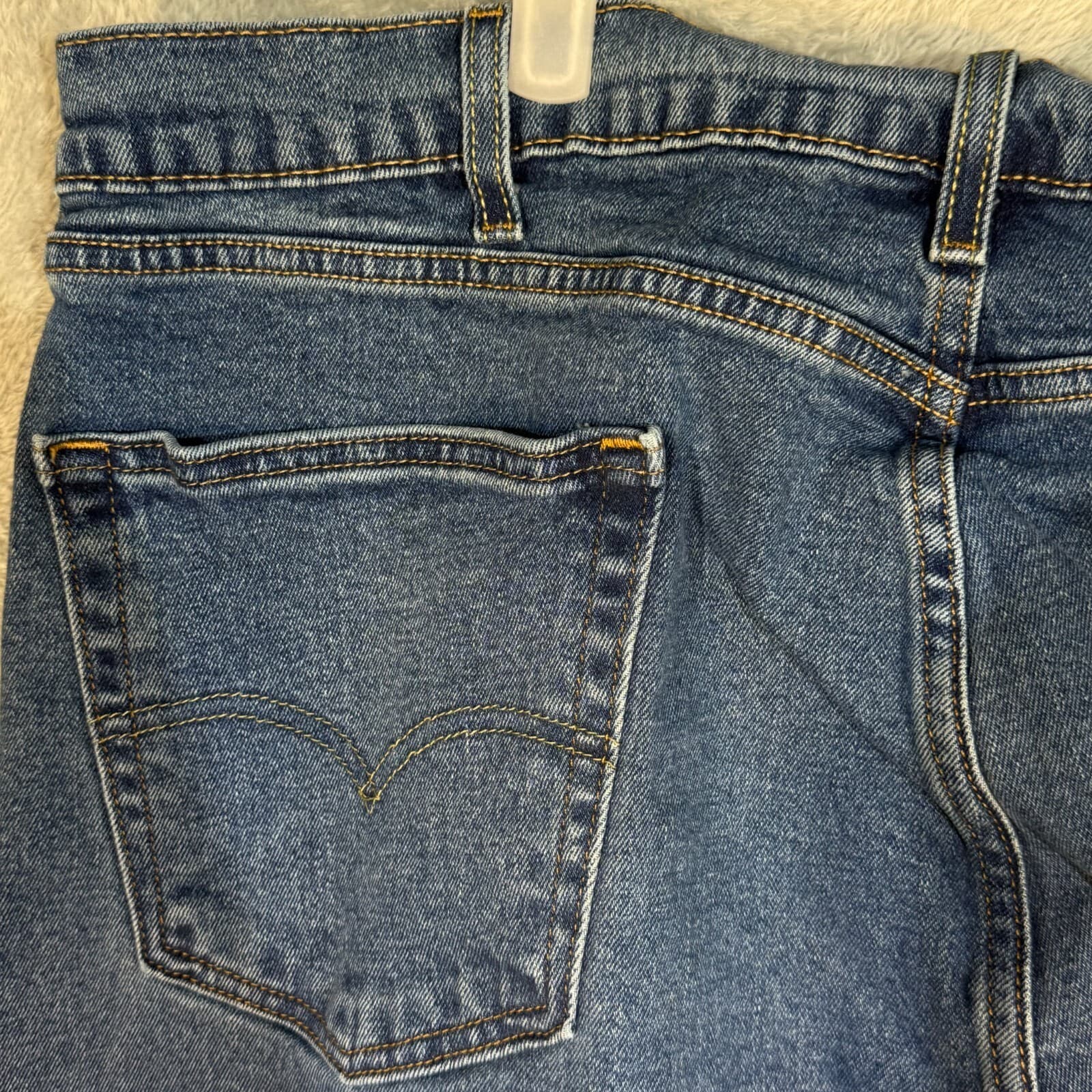 Levi's 505 Men's Jeans 40 X 30 Blue Denim Stretch Mid-Rise Straight Leg - Thumbnail 6