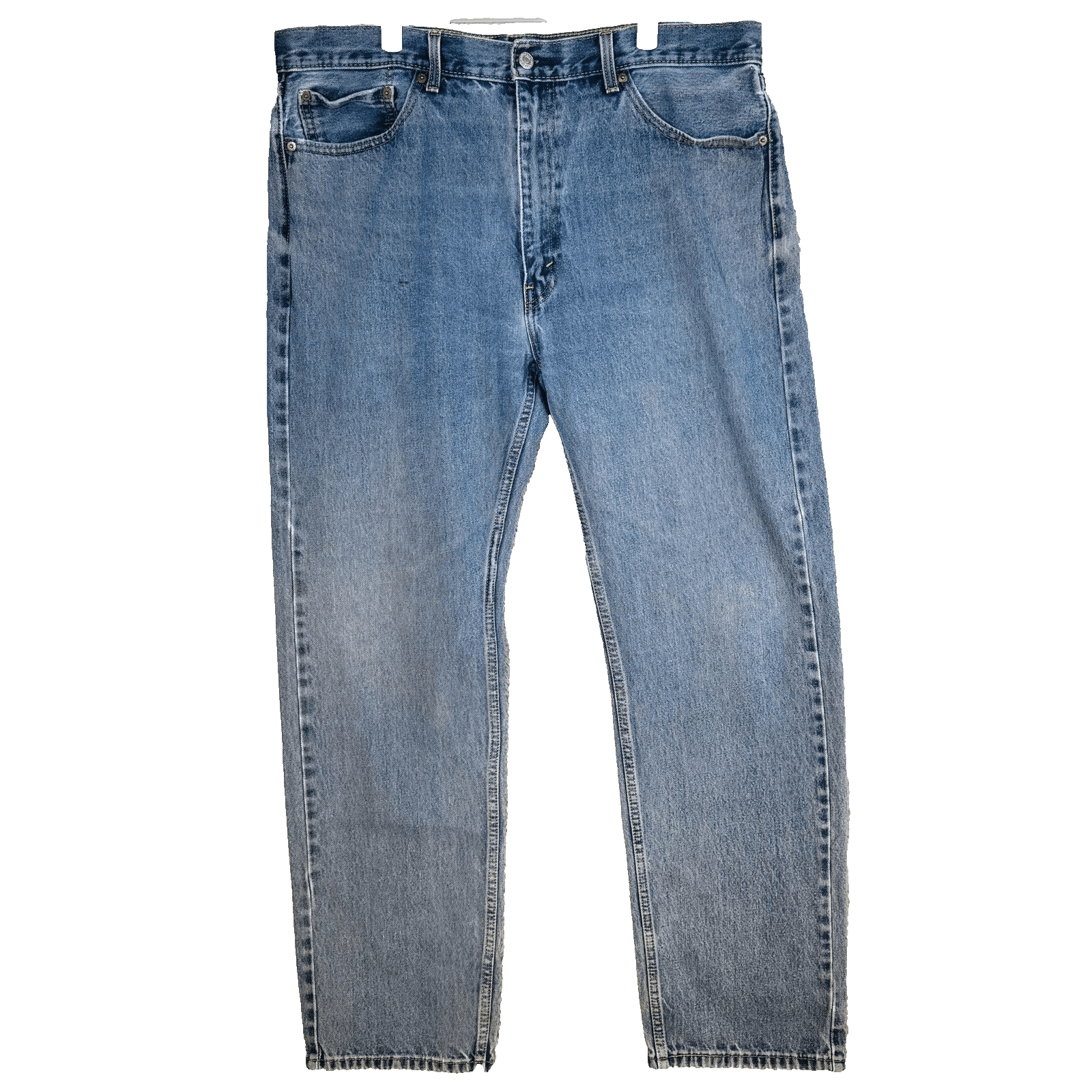 Levis 505 Jeans Mens 40x34 Blue Medium Wash Relaxed Straight Denim Zip Fly - Thumbnail 5