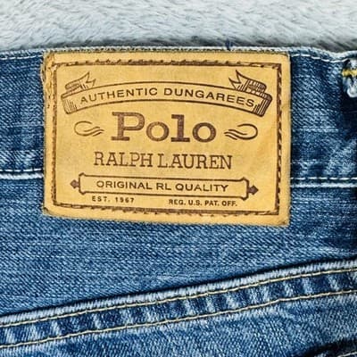 Polo Ralph Lauren Thompson Relaxed Jeans Mens 34x30 Blue Wash Straight Denim - Thumbnail 7