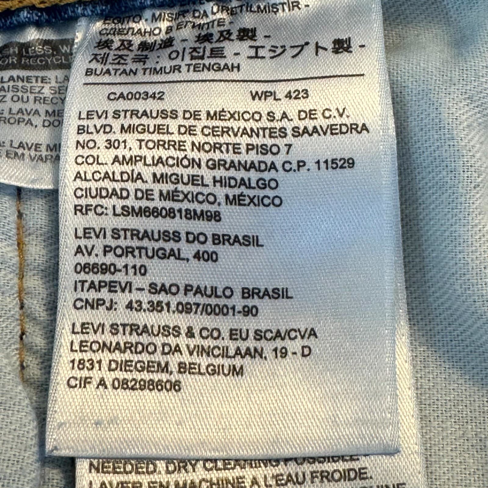 Levi’s 505 Men Jeans 38x30 Blue Denim High Rise Regular Fit Straight Leg - Thumbnail 4