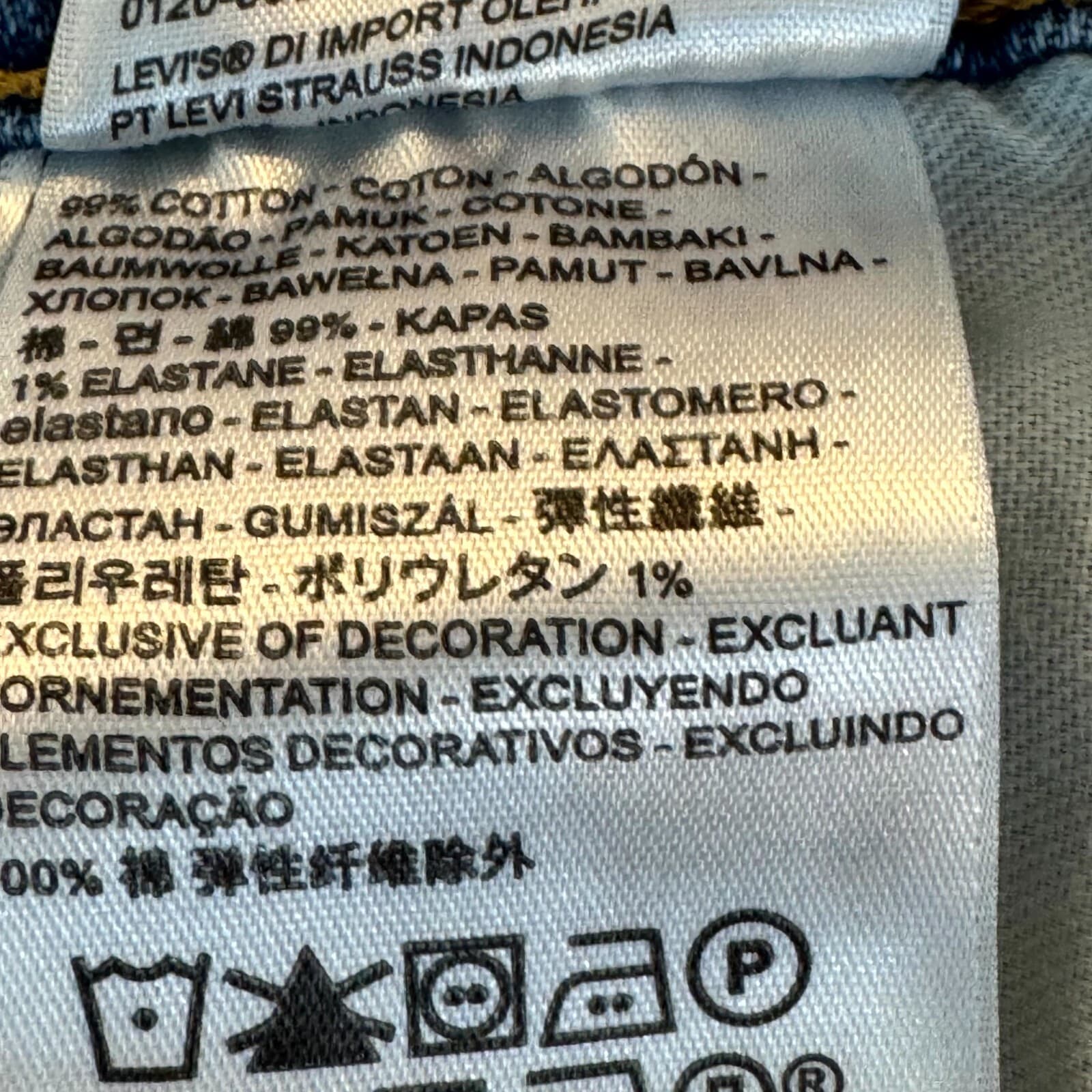 Levi’s 505 Men Jeans 38x30 Blue Denim High Rise Regular Fit Straight Leg - Thumbnail 5