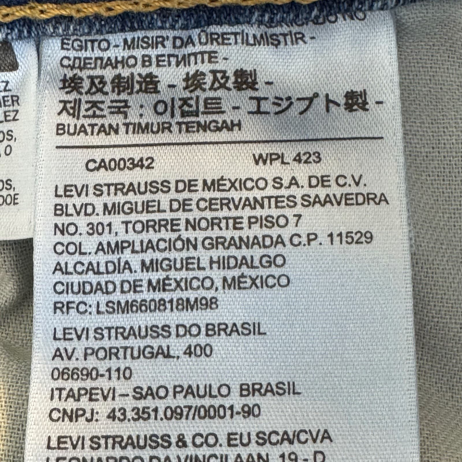 Levi’s 505 Men’s Jeans 42 x 32 Blue Denim Stretch Mid-Rise Straight - Thumbnail 5