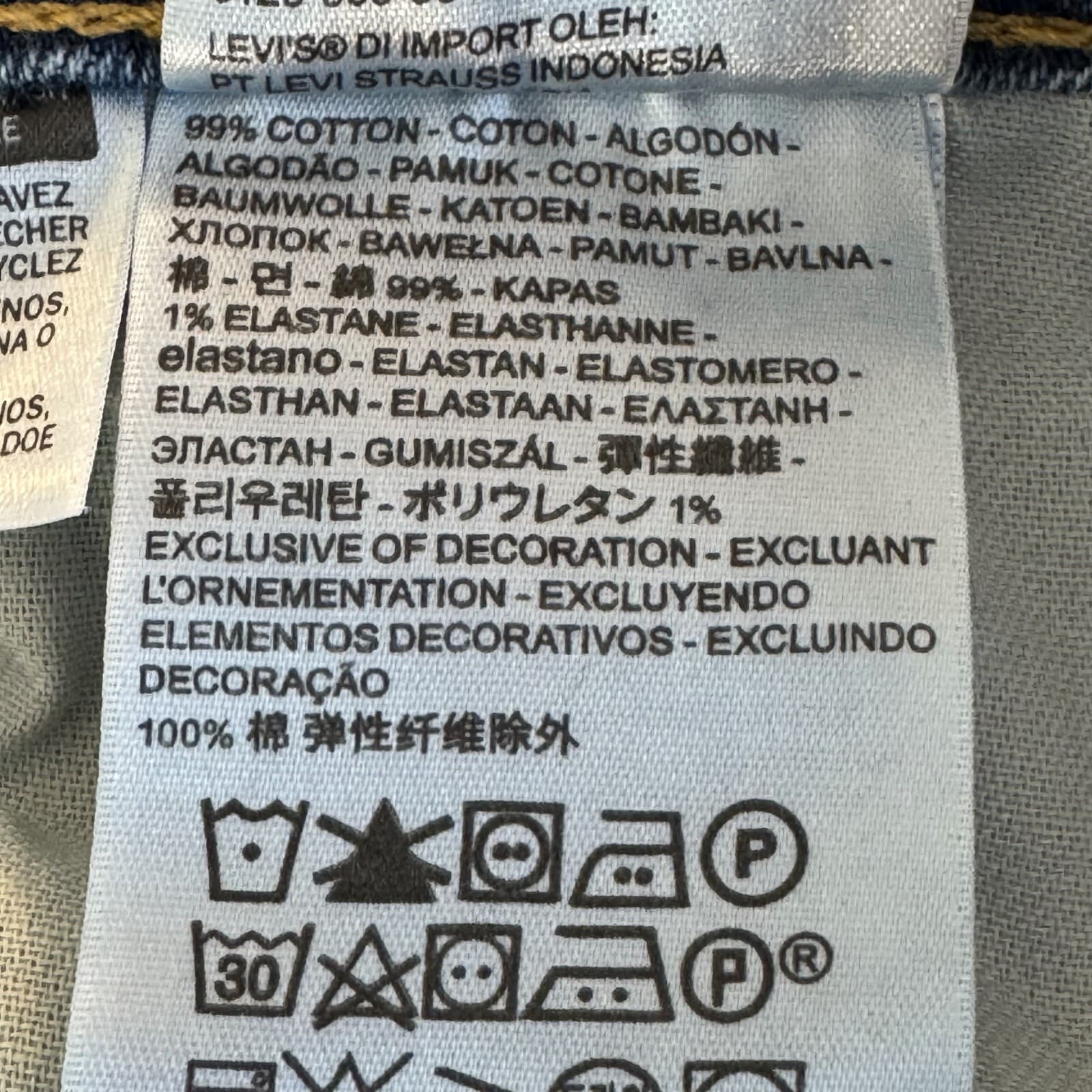 Levi’s 505 Men’s Jeans 42 x 32 Blue Denim Stretch Mid-Rise Straight - Thumbnail 6